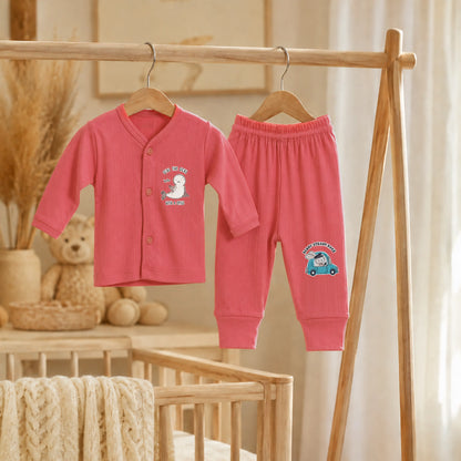 Retro Red Cucumber Baby Boy & Girl Cotton Full Sleeve Vest - Pajama Set