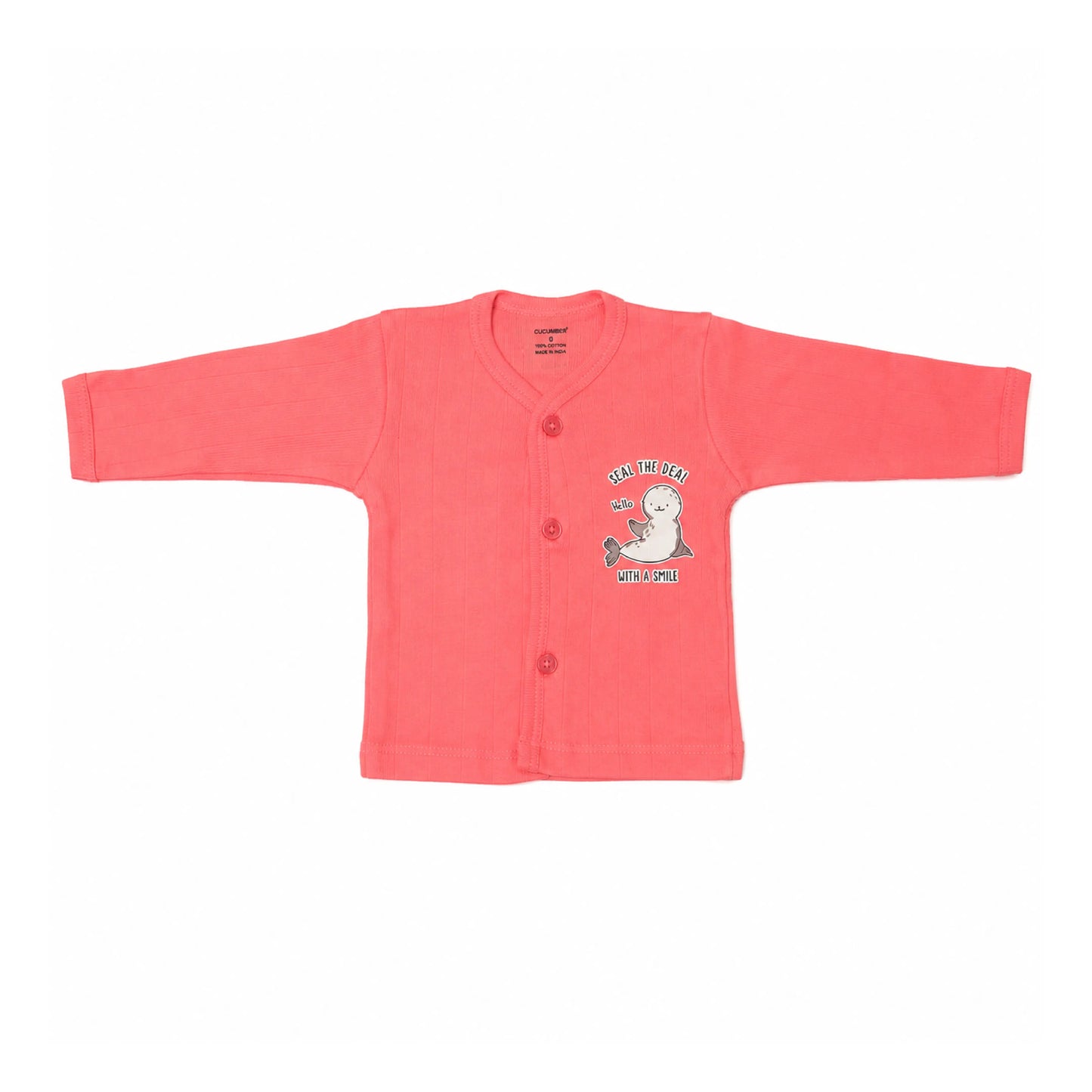 Retro Red Cucumber Baby Boy & Girl Cotton Full Sleeve Vest - Pajama Set