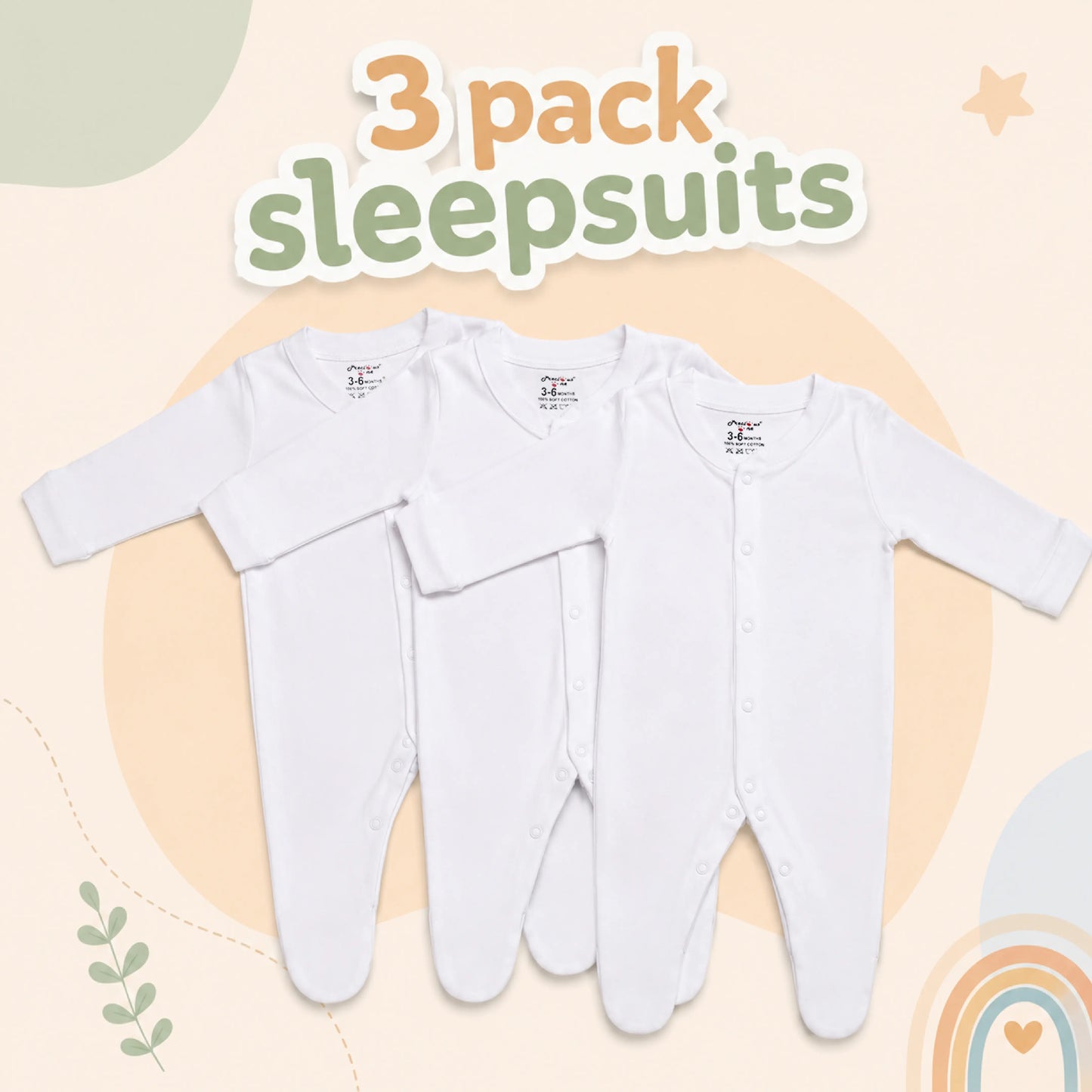 Pure Cotton Full Sleeve Baby Jabla (Sadra) with Front Snap Buttons