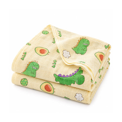 Baby Muslin Swaddle Wrap | Soft Printed Newborn Swaddling Blanket with Cute Dinosaur & Avocado Print