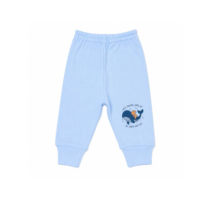 Sky Blue Cucumber Baby Boy & Girl Cotton Full Sleeve Vest - Pajama Set