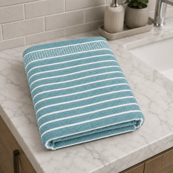 Premium Linen Bath Towel for Men & Women – Slate Blue