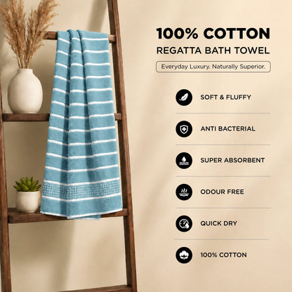 Premium Linen Bath Towel for Men & Women – Slate Blue