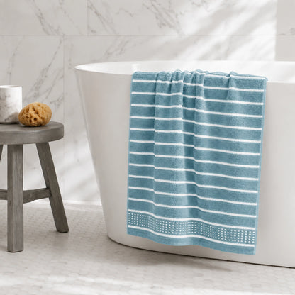 Premium Linen Bath Towel for Men & Women – Slate Blue