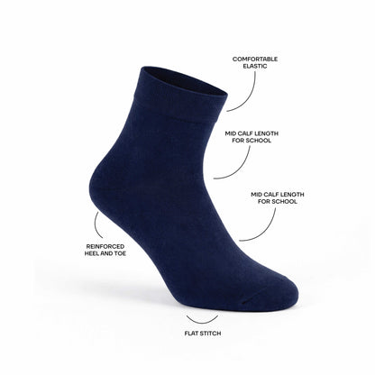 Plain Navy Blue School Socks