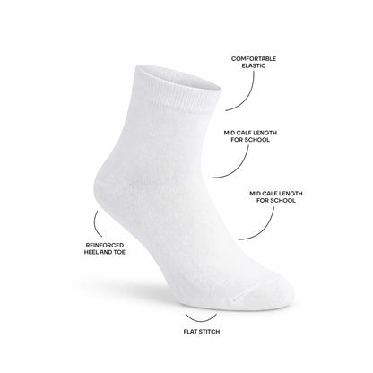 White School Ankle Socks