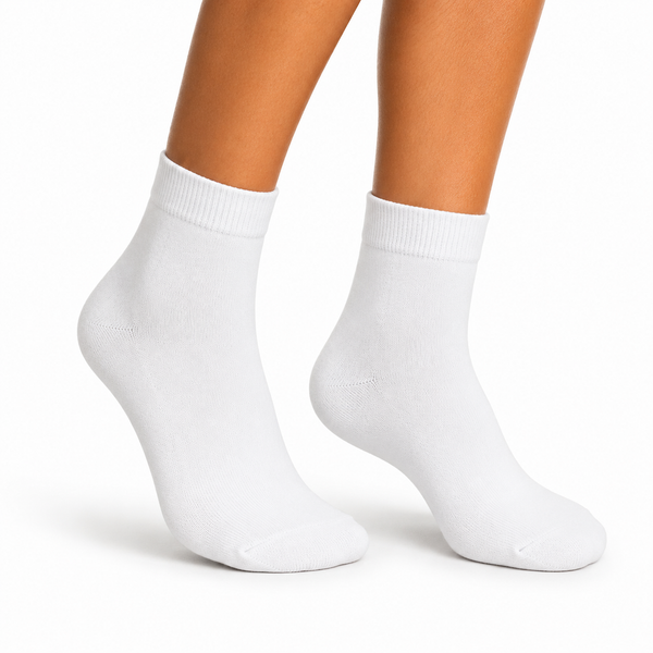 White School Ankle Socks