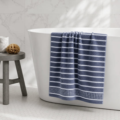 Premium Linen Bath Towel for Men & Women – Steel Blue