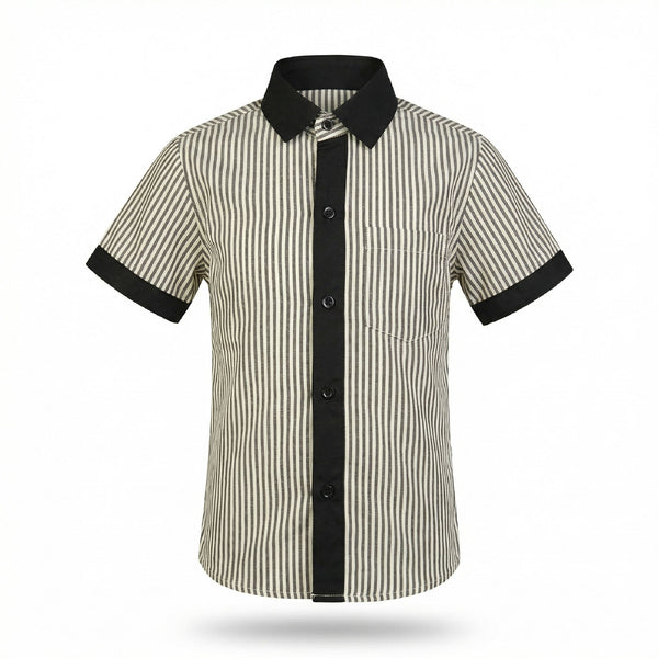 Pragati School Striped Uniform Boys Shirt