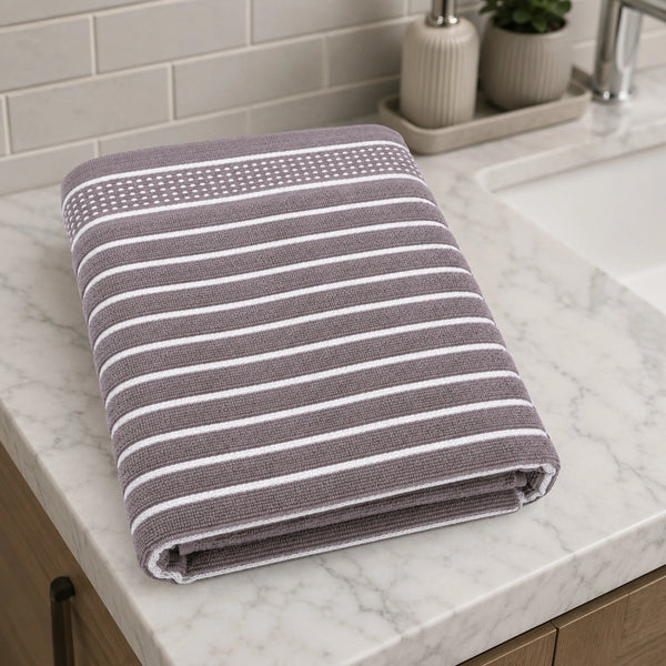 Premium Linen Bath Towel for Men & Women – Taupe