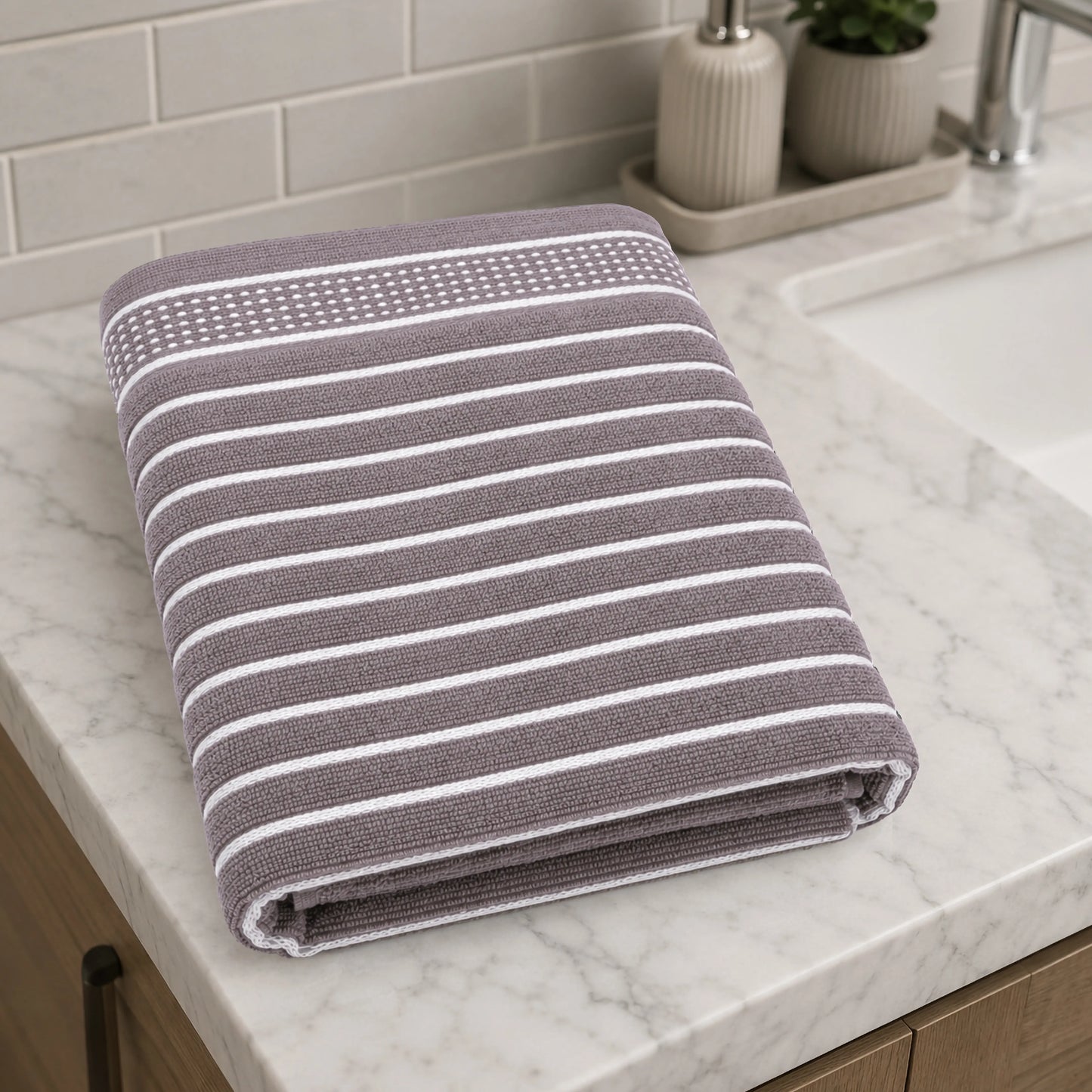 Premium Linen Bath Towel for Men & Women – Taupe