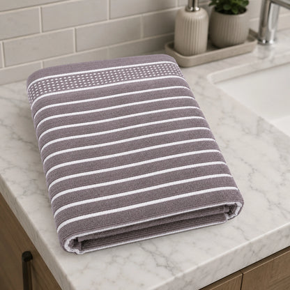 Premium Linen Bath Towel for Men & Women – Taupe