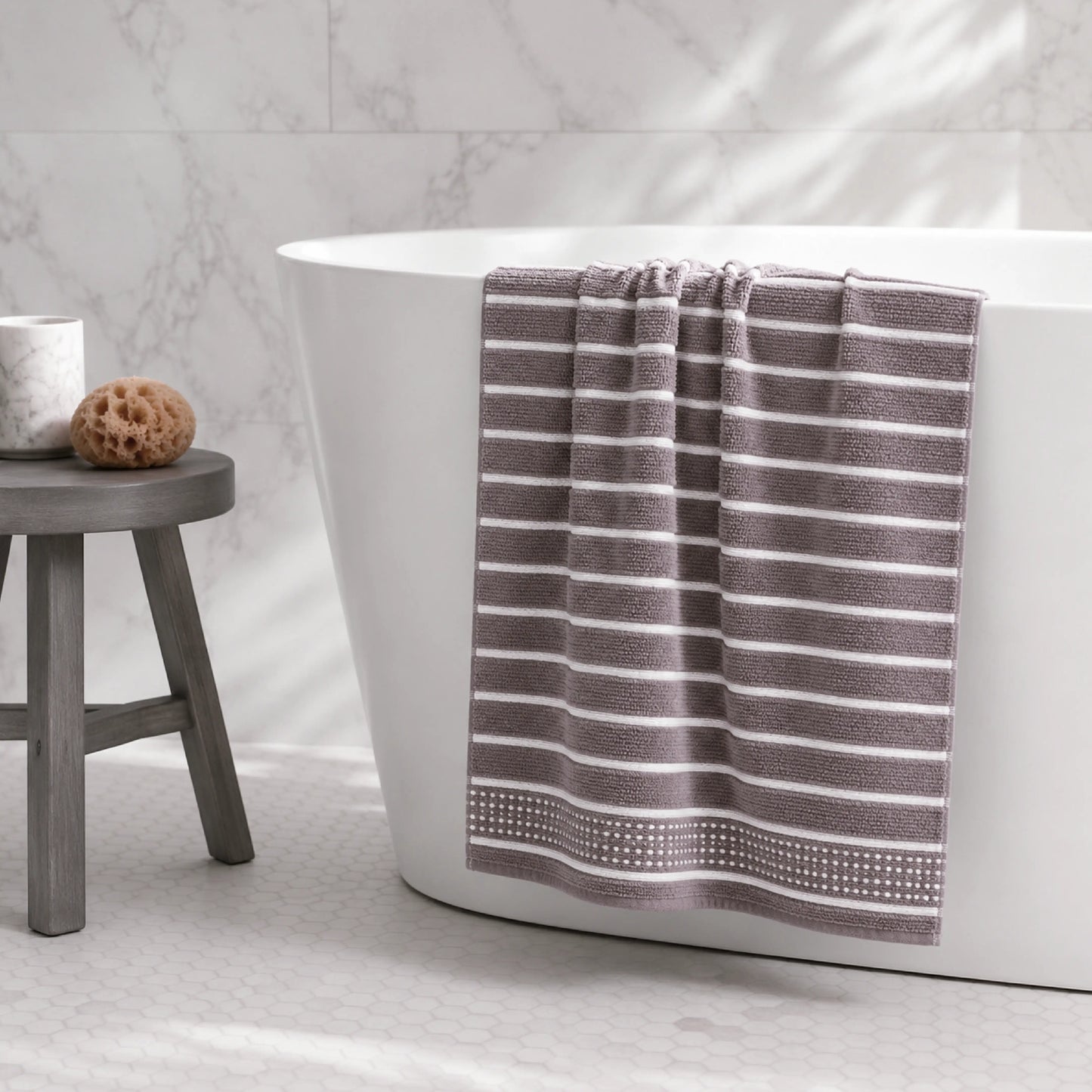 Premium Linen Bath Towel for Men & Women – Taupe
