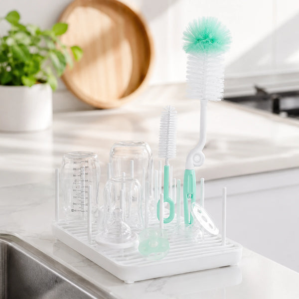 Baby Feeding Bottle Cleaning Brush Set, BPA Free – Teal