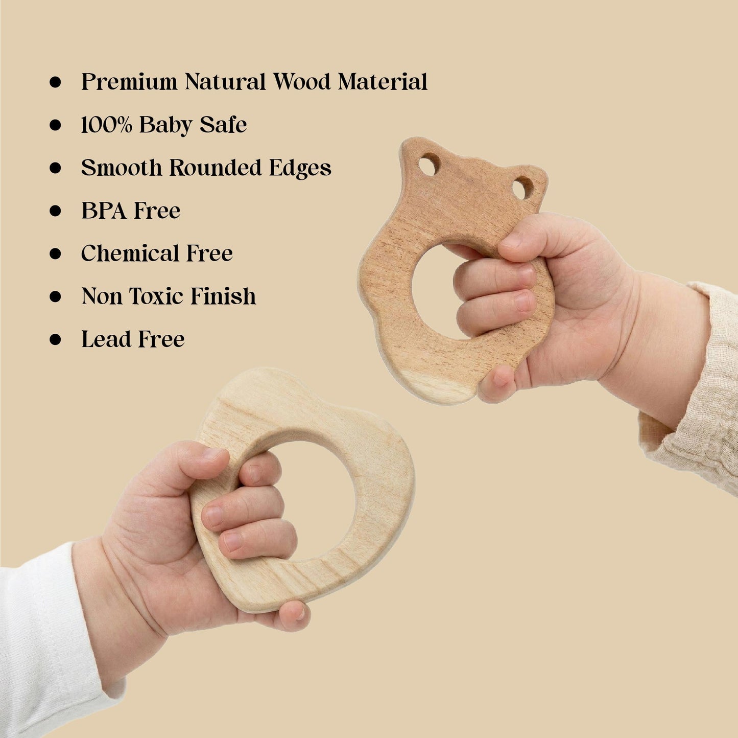 Bubzee Neem Owl  & Heart Shape  Teether Combo for Babies – Pack of 2