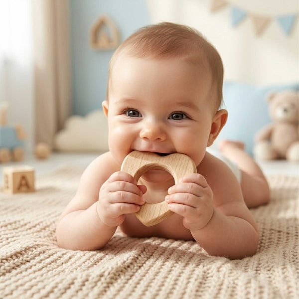 Bubzee Neem Owl  & Heart Shape  Teether Combo for Babies – Pack of 2