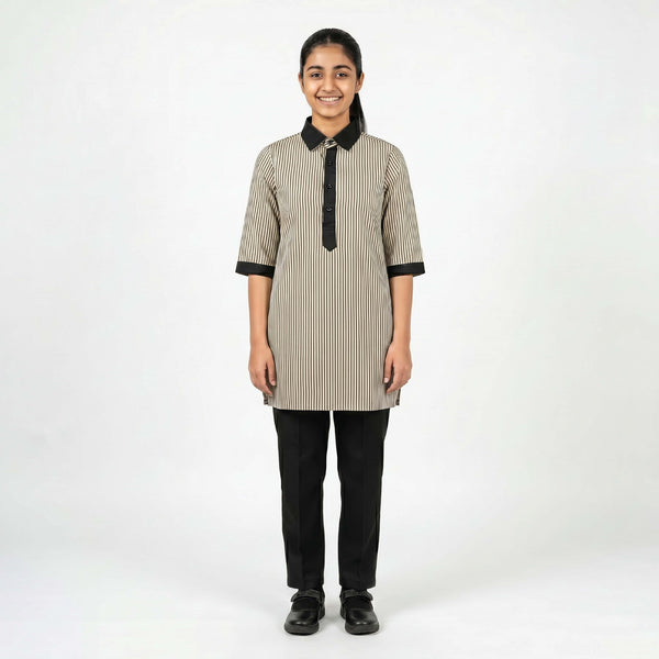 Pragati School Striped Formal Uniform for girls