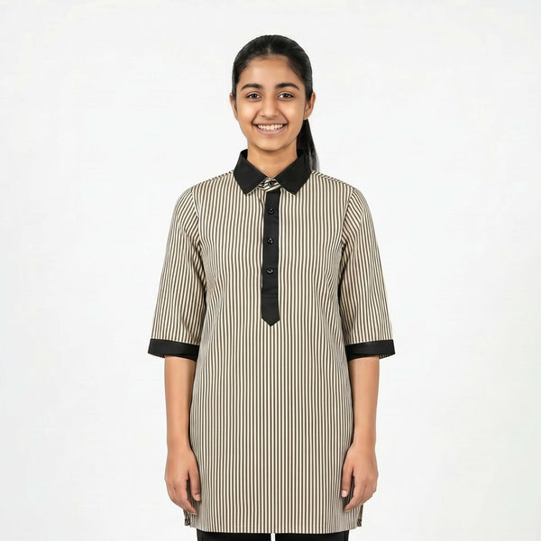Pragati School Striped Uniform Long Top