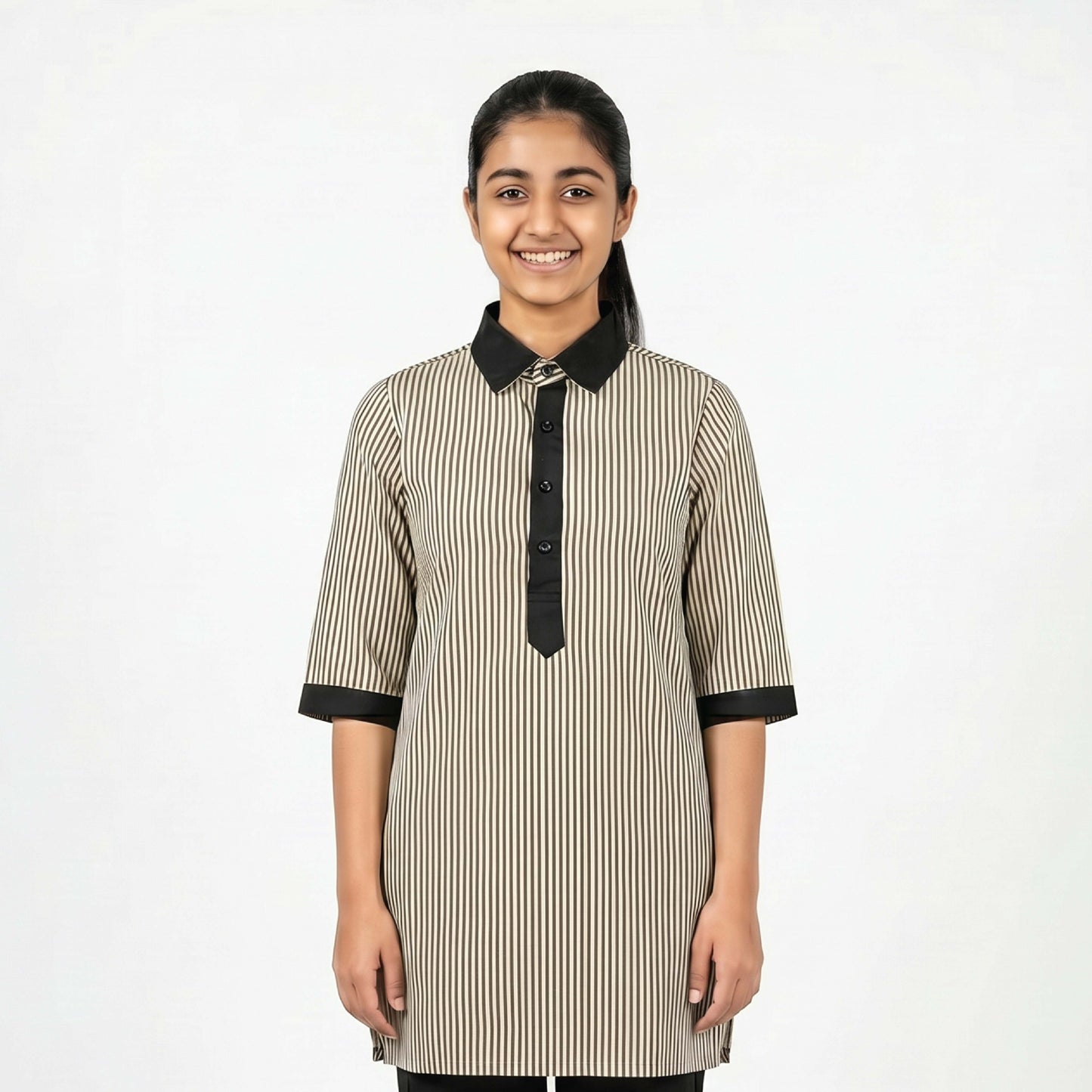 Pragati School Striped Uniform Long Top