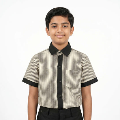 Pragati School Striped Uniform Boys Shirt