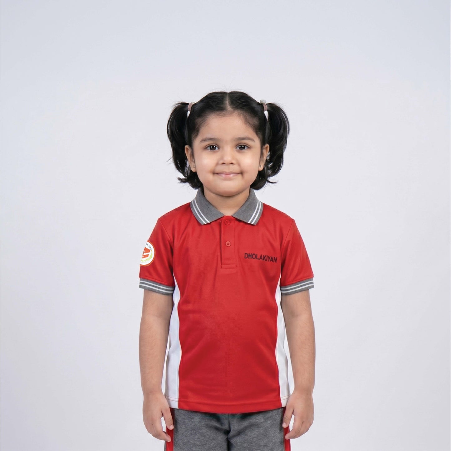 Dholakiya School Sports Uniform T-Shirt – RED