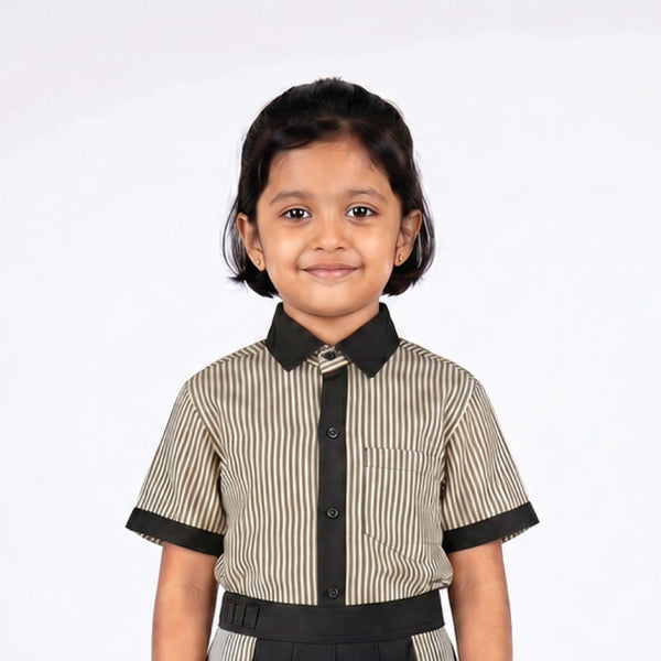 Pragati School Striped Uniform Girls Shirt
