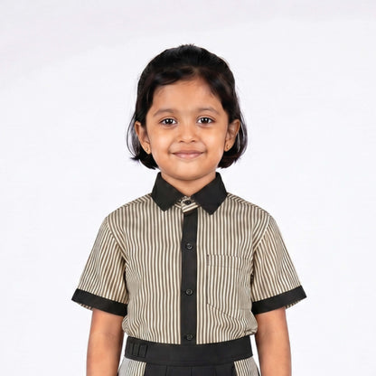 Pragati School Striped Uniform Girls Shirt
