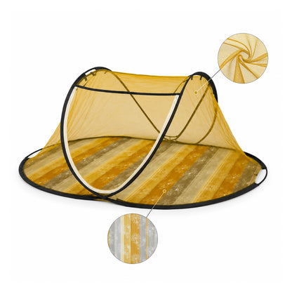 Foldable Single Bed Mosquito Net | Polyester 30GSM mesh - Yellow