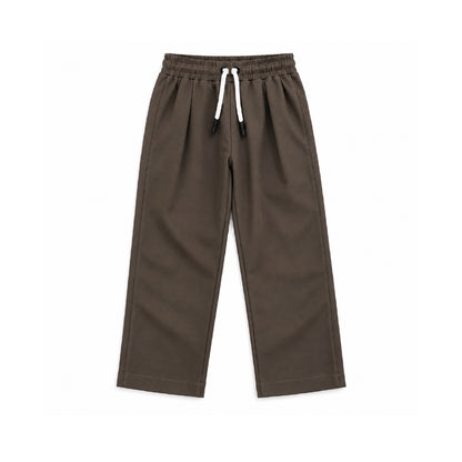 Boys Brown Shirt & Pant Set | Half Sleeve Collared Button-Down Shirt with Matching Full-Length Trousers