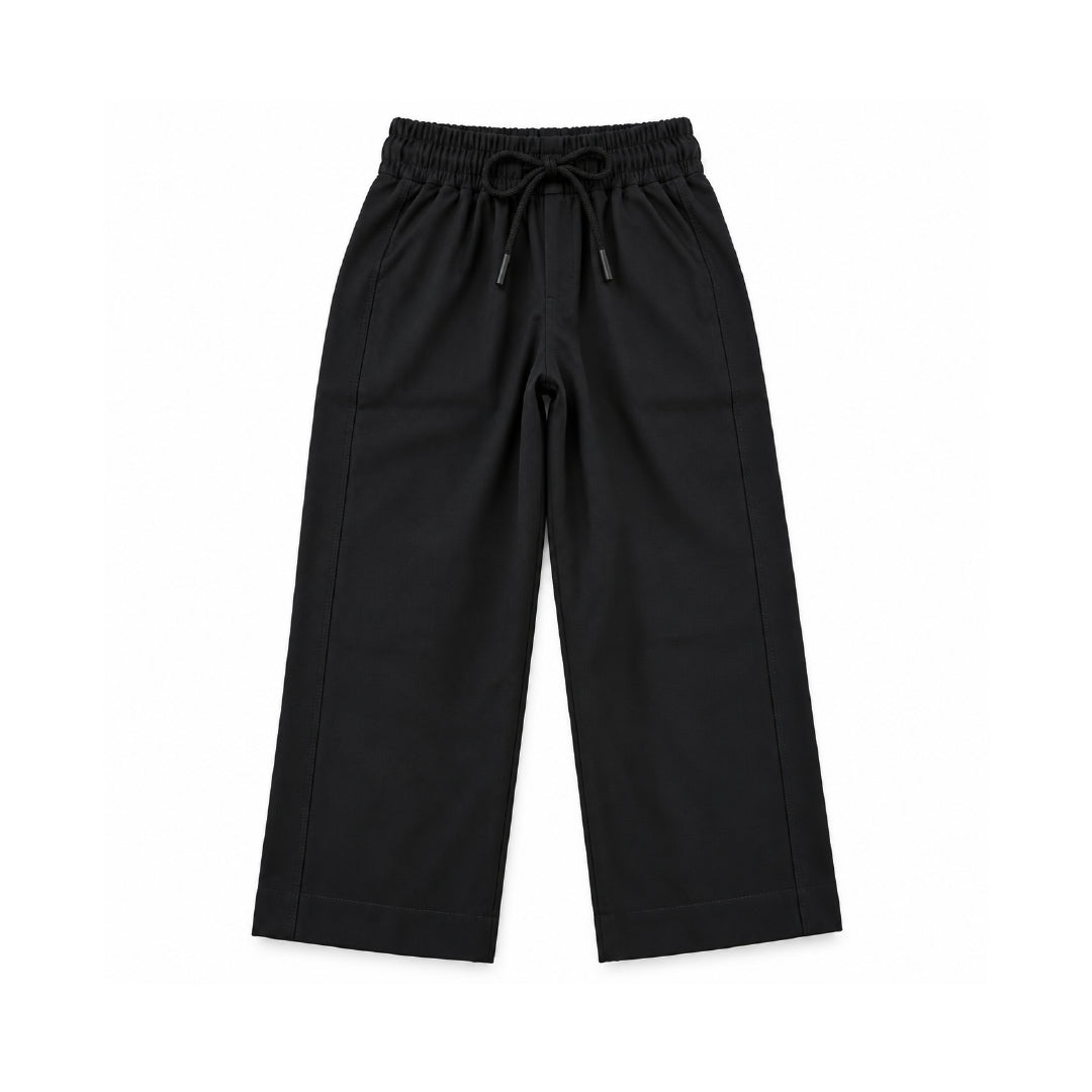 Boys Black Shirt & Pant Set | Half Sleeve Collared Button-Down Shirt with Matching Full-Length Trousers