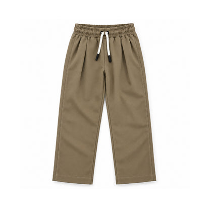 Boys olive brownShirt & Pant Set | Half Sleeve Collared Button-Down Shirt with Matching Full-Length Trousers
