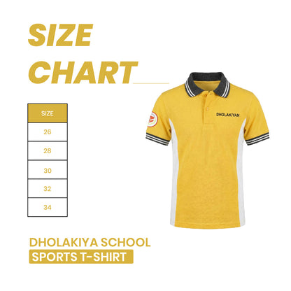 Dholakiya School Sports Uniform T-Shirt –Yellow