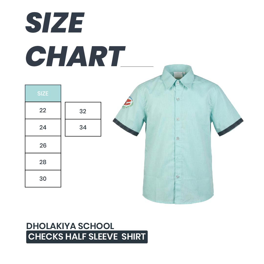 Dholakiya School Uniform checks Half Sleeve Shirt