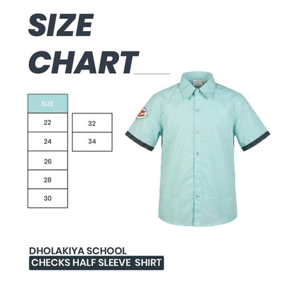 Dholakiya School Uniform checks Half Sleeve Shirt