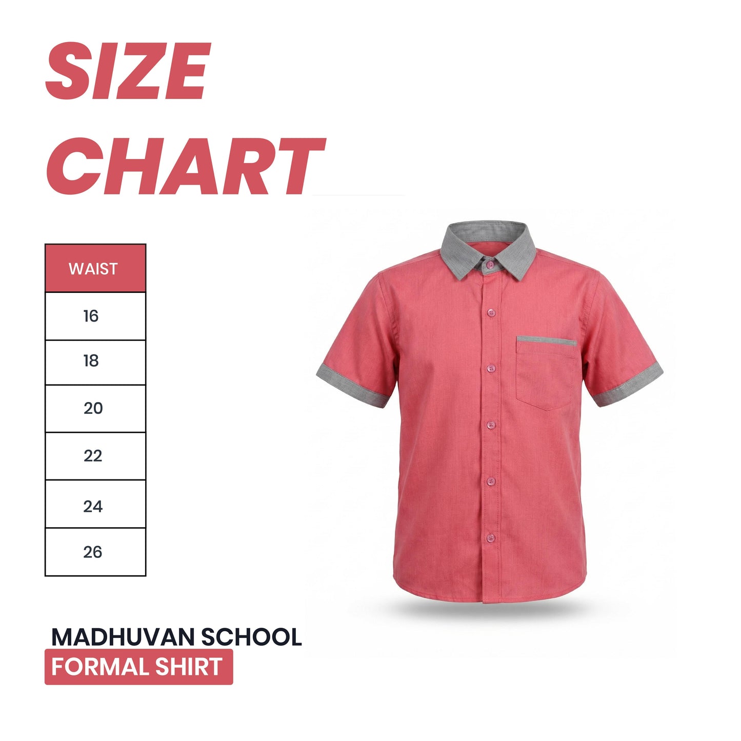 Madhuvan School Formal Shirt for Boys