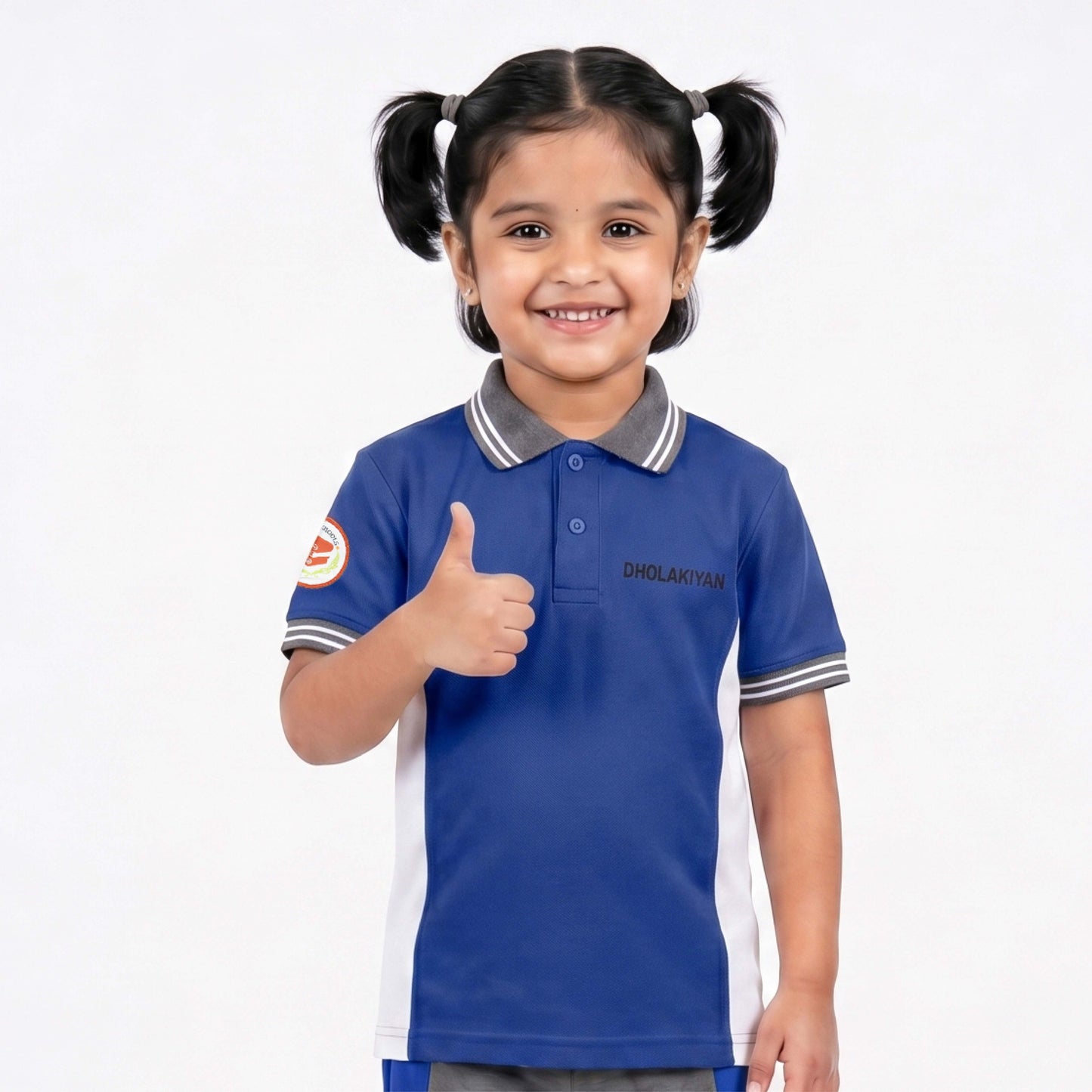 Dholakiya School Sports Uniform T-Shirt – Blue