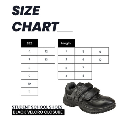 Student School Shoes – Black Velcro Closure