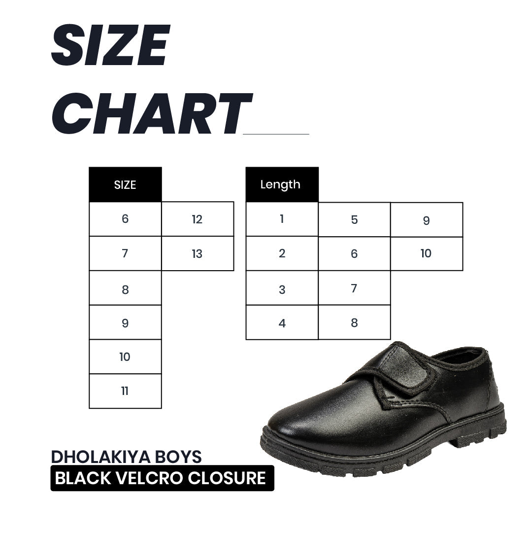 Boys School Shoes – Black Velcro Closure