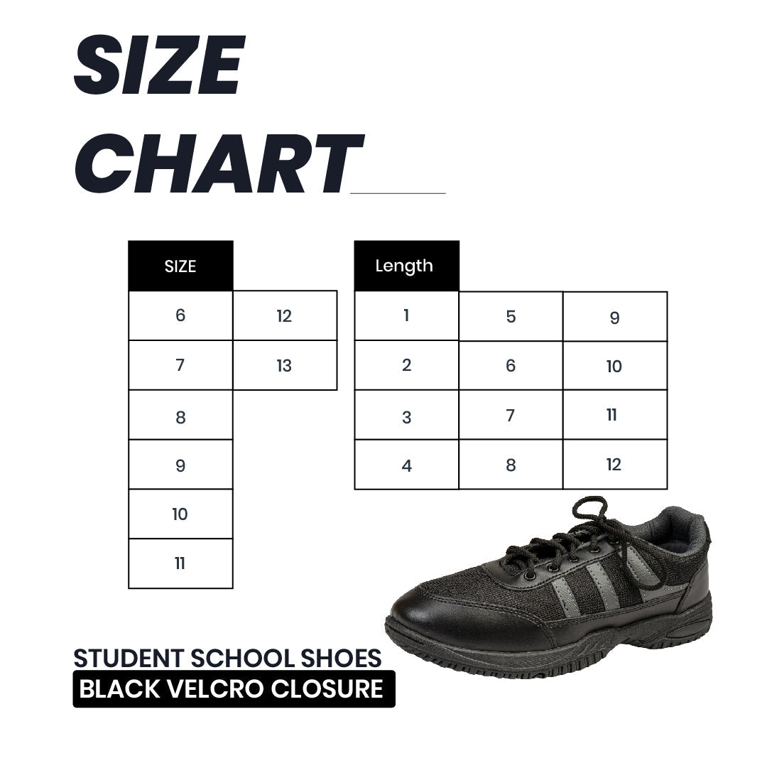 Student School Shoes – Black & Grey Lace-Up
