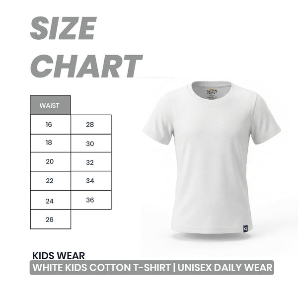 White Kids Cotton T-Shirt | Unisex Daily Wear