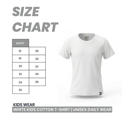 White Kids Cotton T-Shirt | Unisex Daily Wear