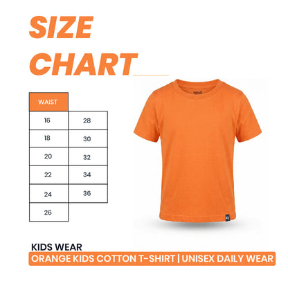 Orange Kids Cotton T-Shirt | Unisex Daily Wear