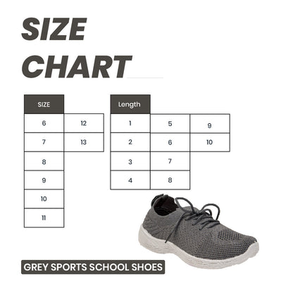 Grey Sports School Shoes for Kids