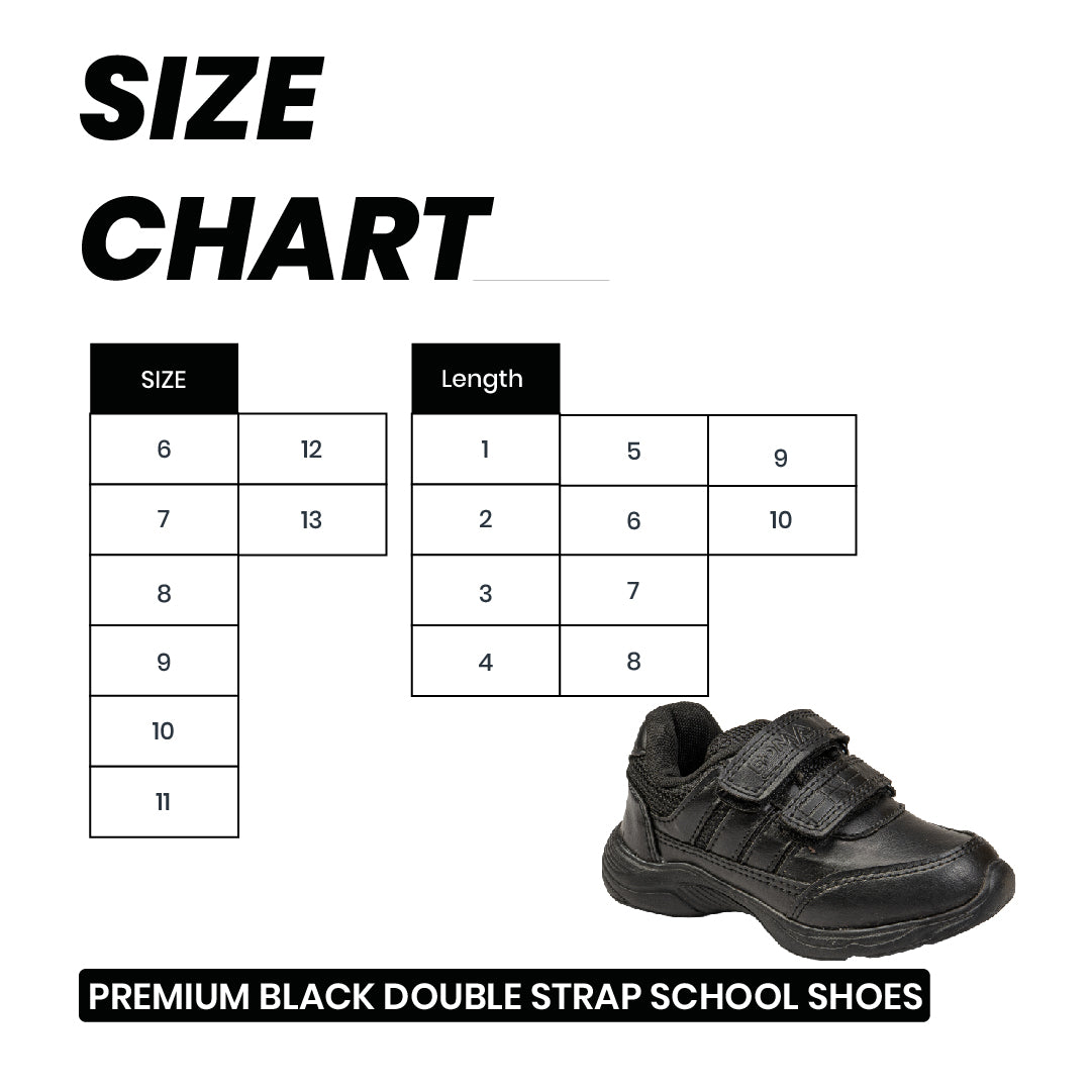 Premium Black Double Strap School Shoes