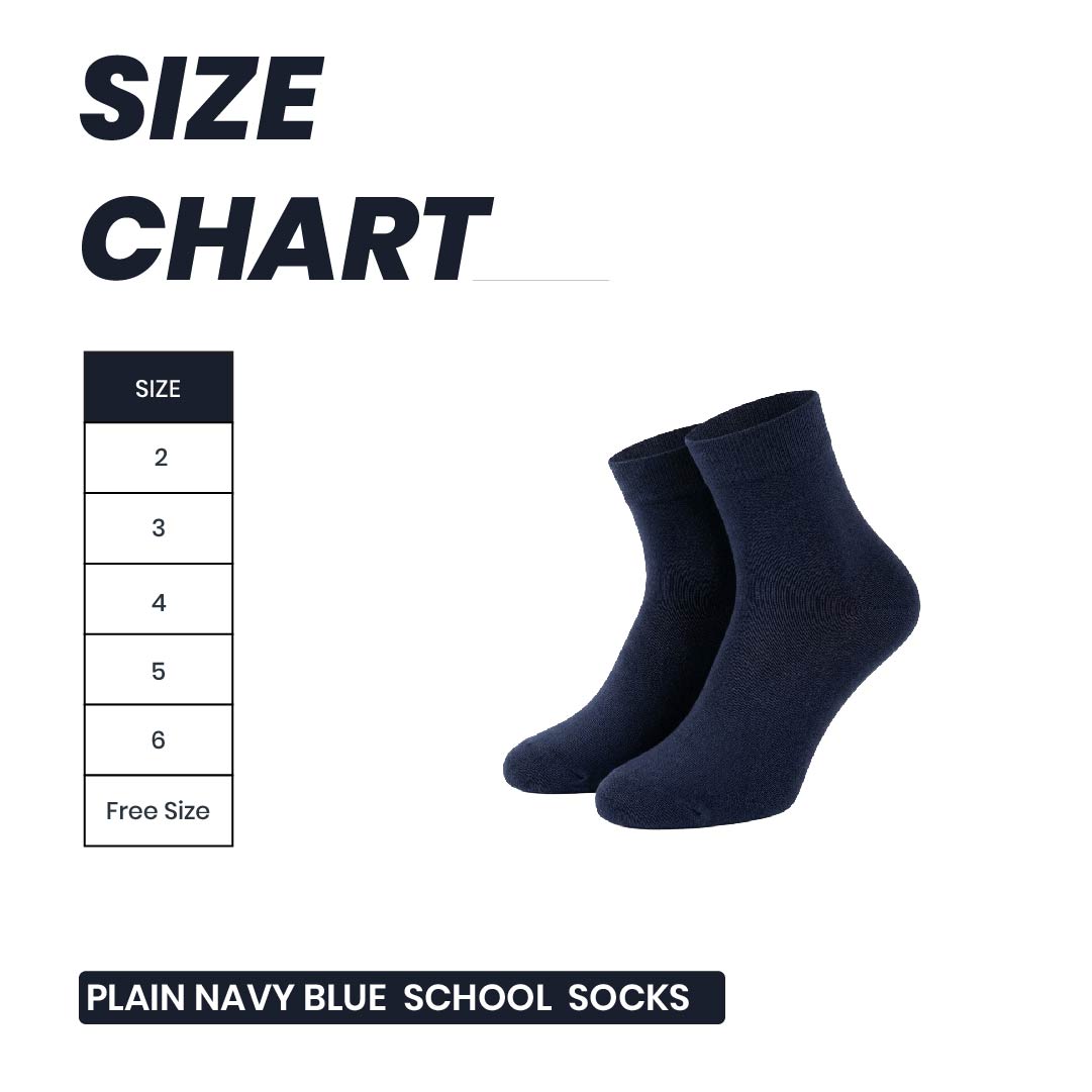 Plain Navy Blue School Socks