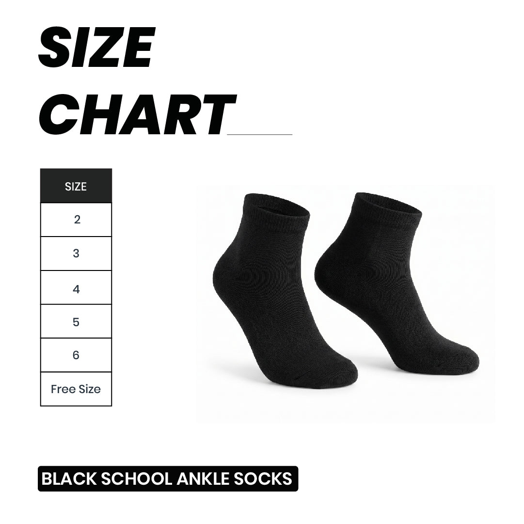 Black School Ankle Socks