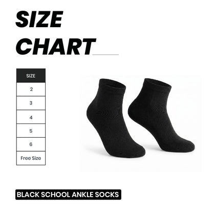 Black School Ankle Socks