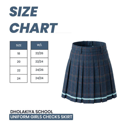 Dholakiya School Uniform Girls Checks Skirt
