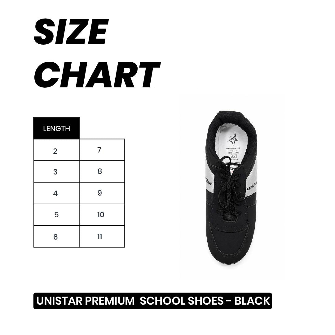 Unistar Premium  School Shoes - Black