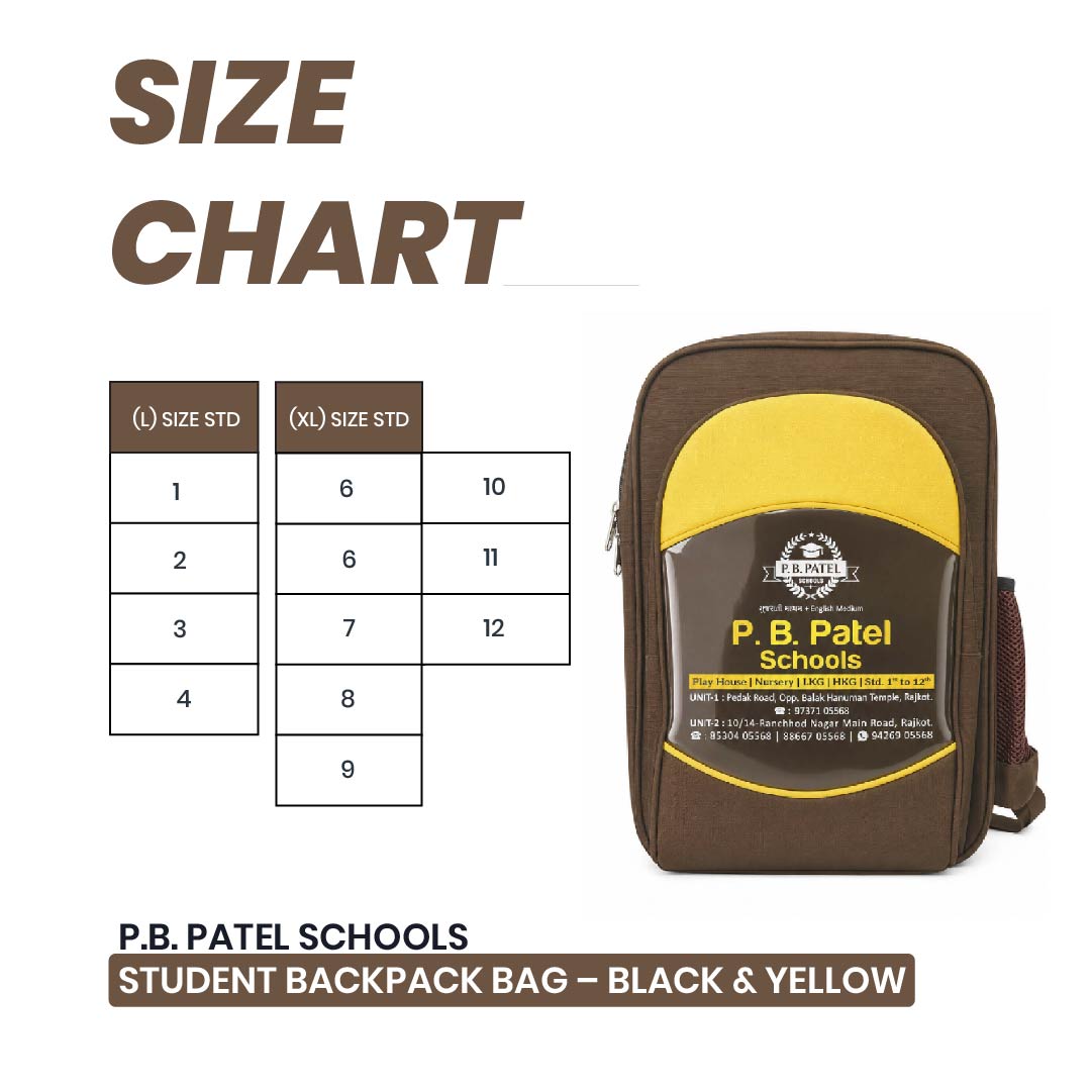 P.B. Patel Schools Student Backpack Bag
